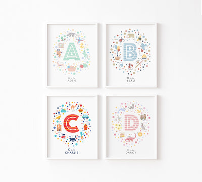 4 Colours: Lovin' the Colours of the Personalised Initial Prints