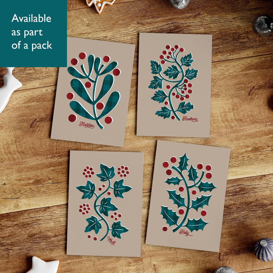 Mistletoe Christmas Card - PaperPaintPixels
