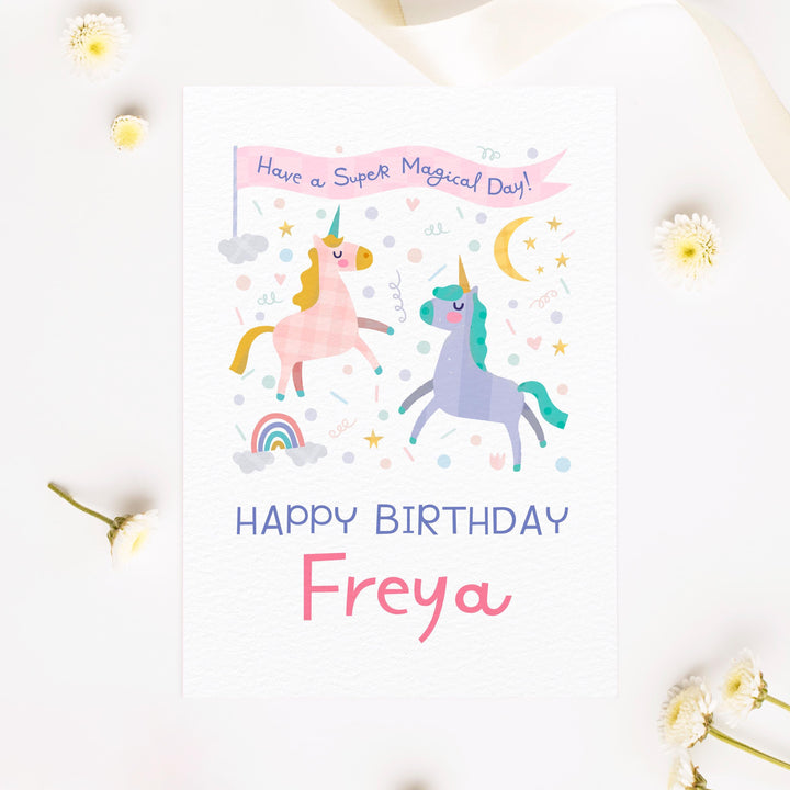 The Enchanted Unicorn Birthday Card - PaperPaintPixels