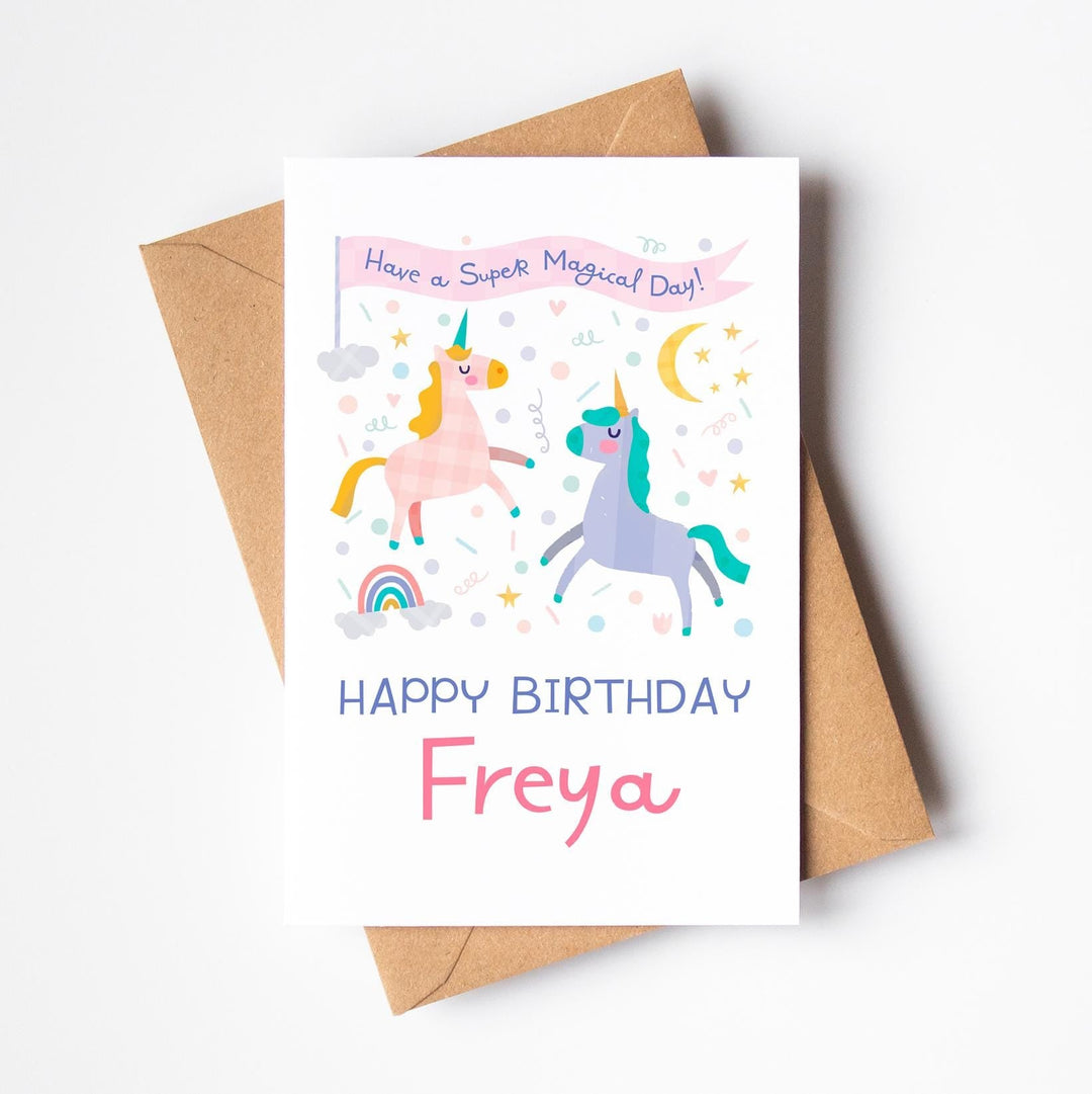 The Enchanted Unicorn Birthday Card - PaperPaintPixels