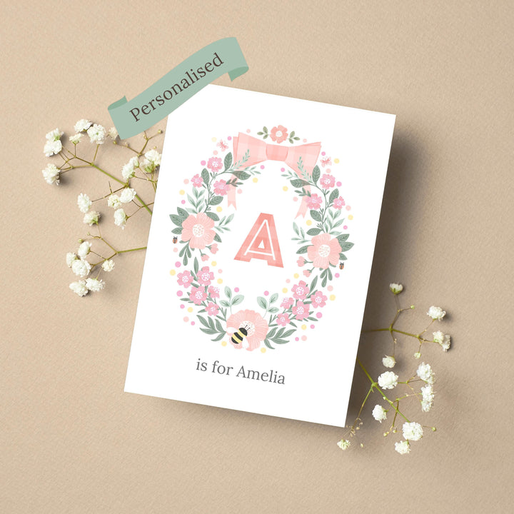 The Gathered Wreath Personalised Card - PaperPaintPixels