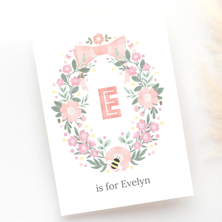 The Gathered Wreath Personalised Card - PaperPaintPixels