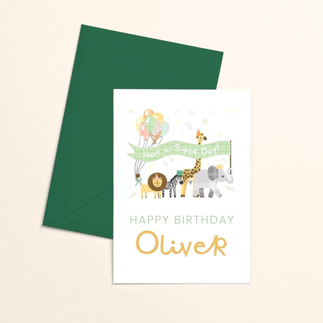 The Safari Celebration Personalised Card - PaperPaintPixels