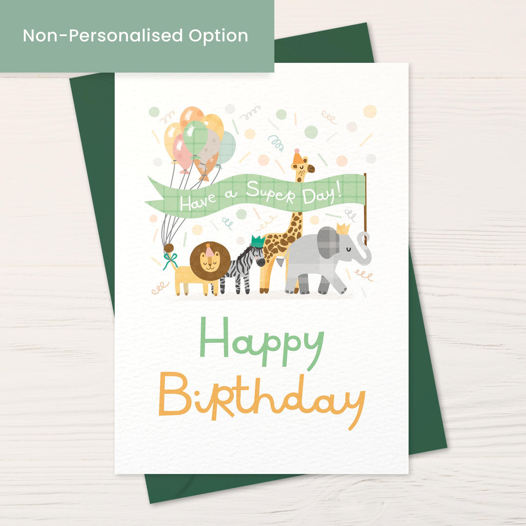 The Safari Celebration Personalised Card - PaperPaintPixels