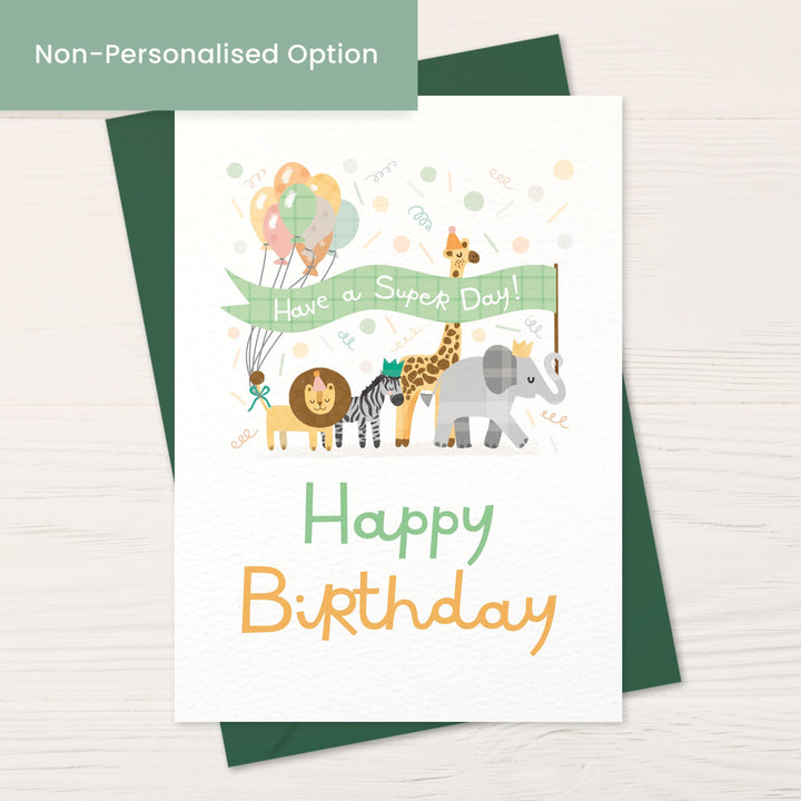 The Safari Celebration Personalised Card - PaperPaintPixels