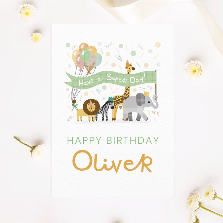 The Safari Celebration Personalised Card - PaperPaintPixels