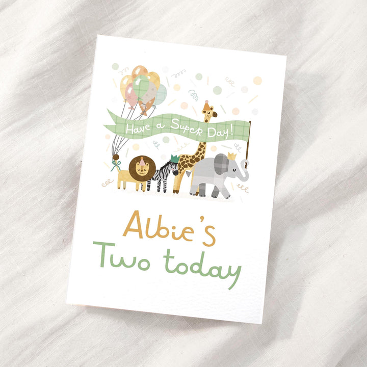 The 'Two - rrific' Safari Birthday Card - PaperPaintPixels