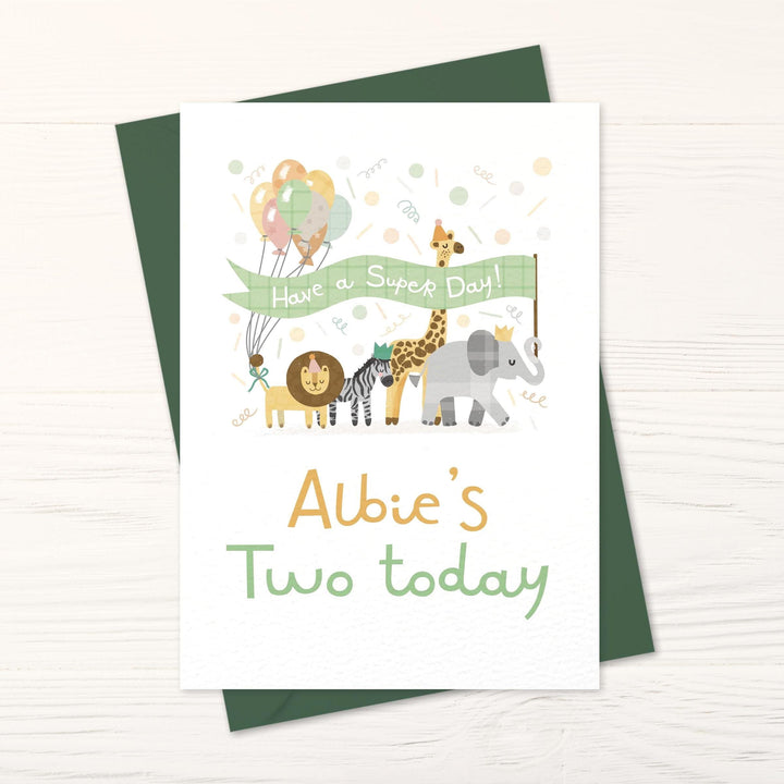 The 'Two - rrific' Safari Birthday Card - PaperPaintPixels