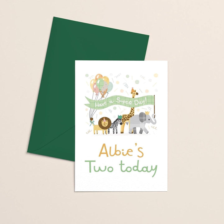 The 'Two - rrific' Safari Birthday Card - PaperPaintPixels