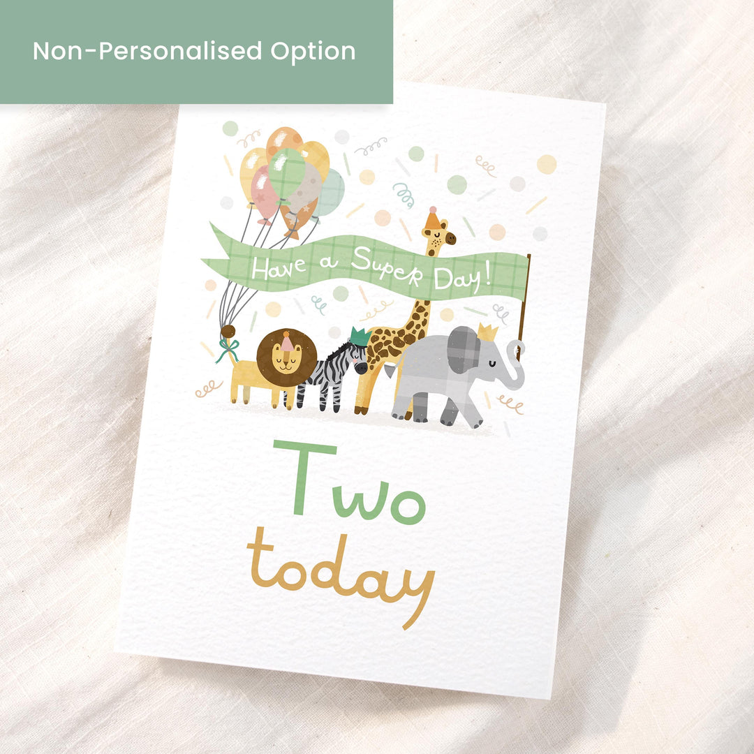 The 'Two - rrific' Safari Birthday Card - PaperPaintPixels