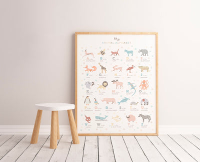 Neutral Animal Nursery Prints Set - PaperPaintPixels