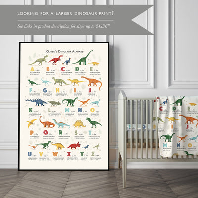 Dinosaur Alphabet Print - PaperPaintPixels