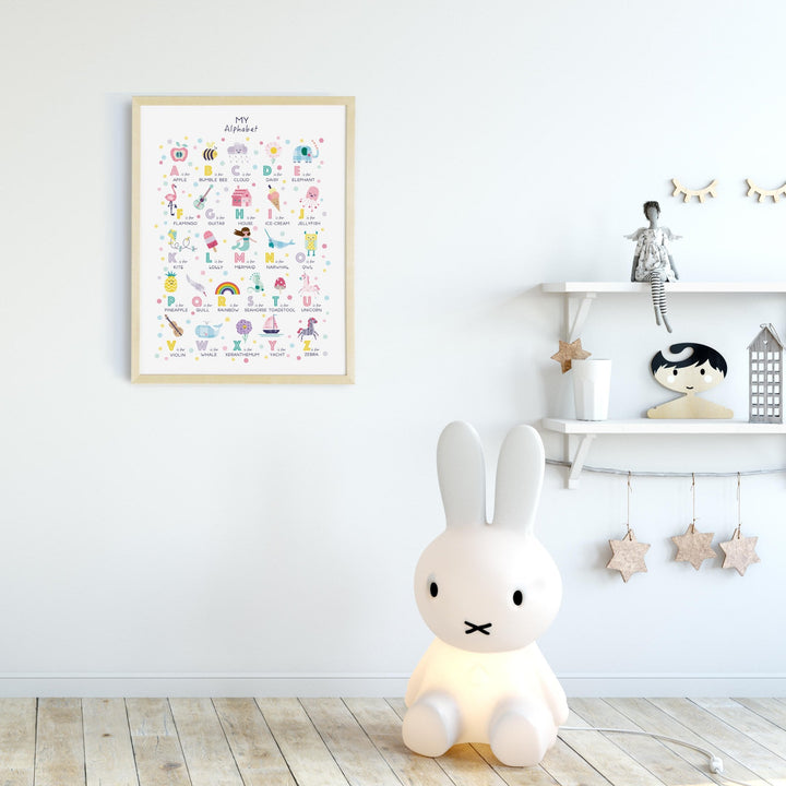 Girls Illustrated Alphabet Print - PaperPaintPixels