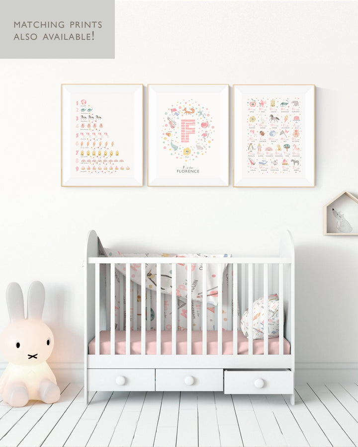 Girls Initial Letter F Print - PaperPaintPixels