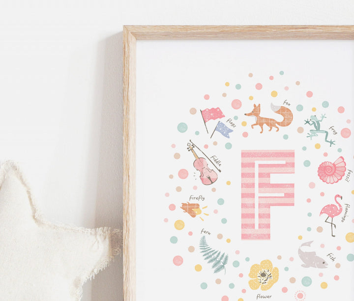 Girls Initial Letter F Print - PaperPaintPixels