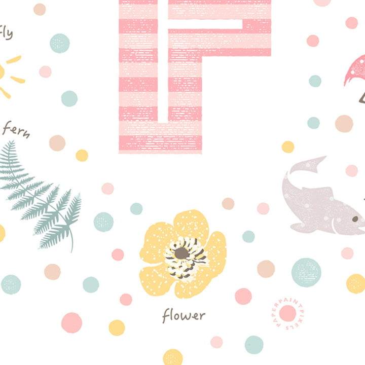 Girls Initial Letter F Print - PaperPaintPixels