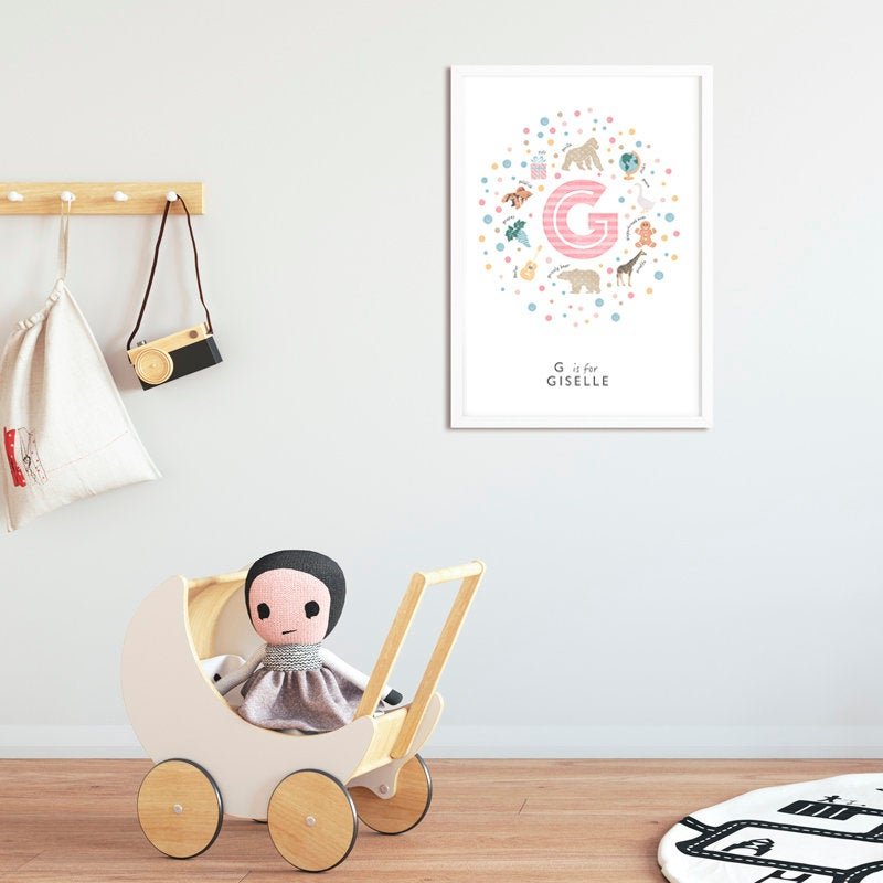 Girls Initial Letter G Print - PaperPaintPixels