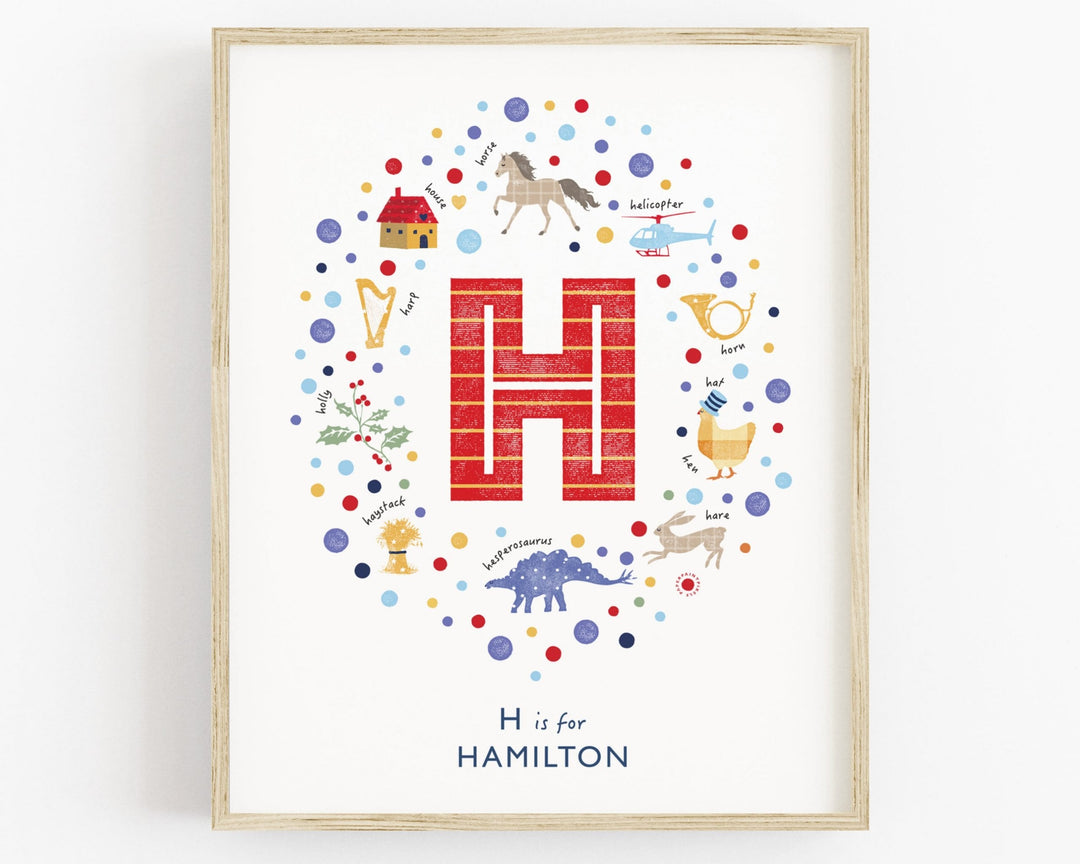 Girls Initial Letter H Print - PaperPaintPixels