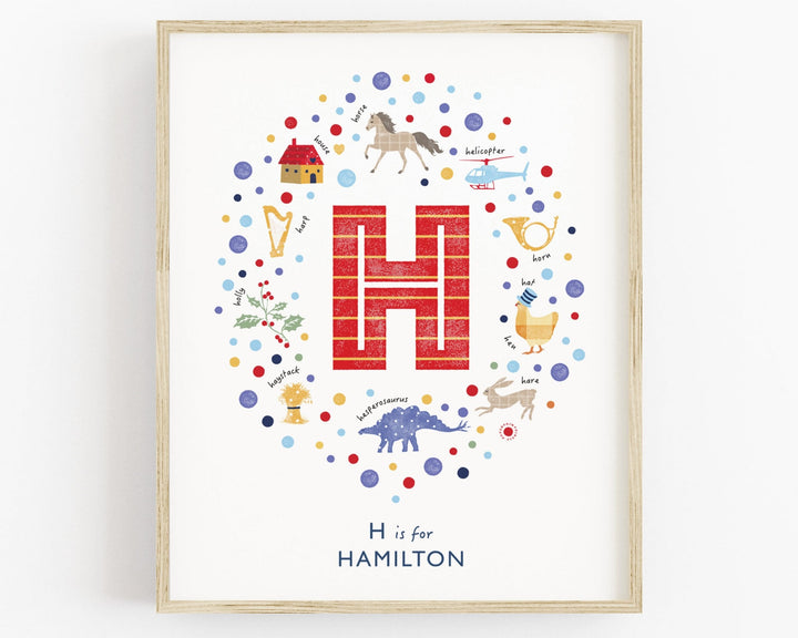 Girls Initial Letter H Print - PaperPaintPixels