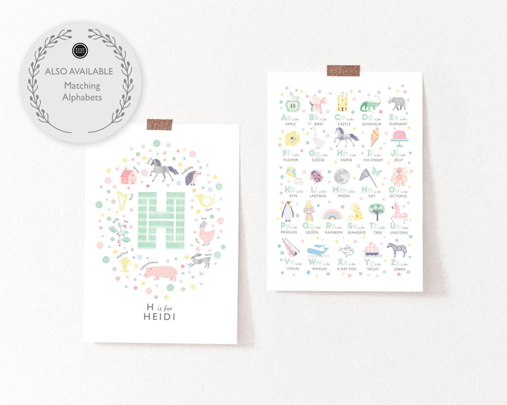 Girls Initial Letter H Print - PaperPaintPixels