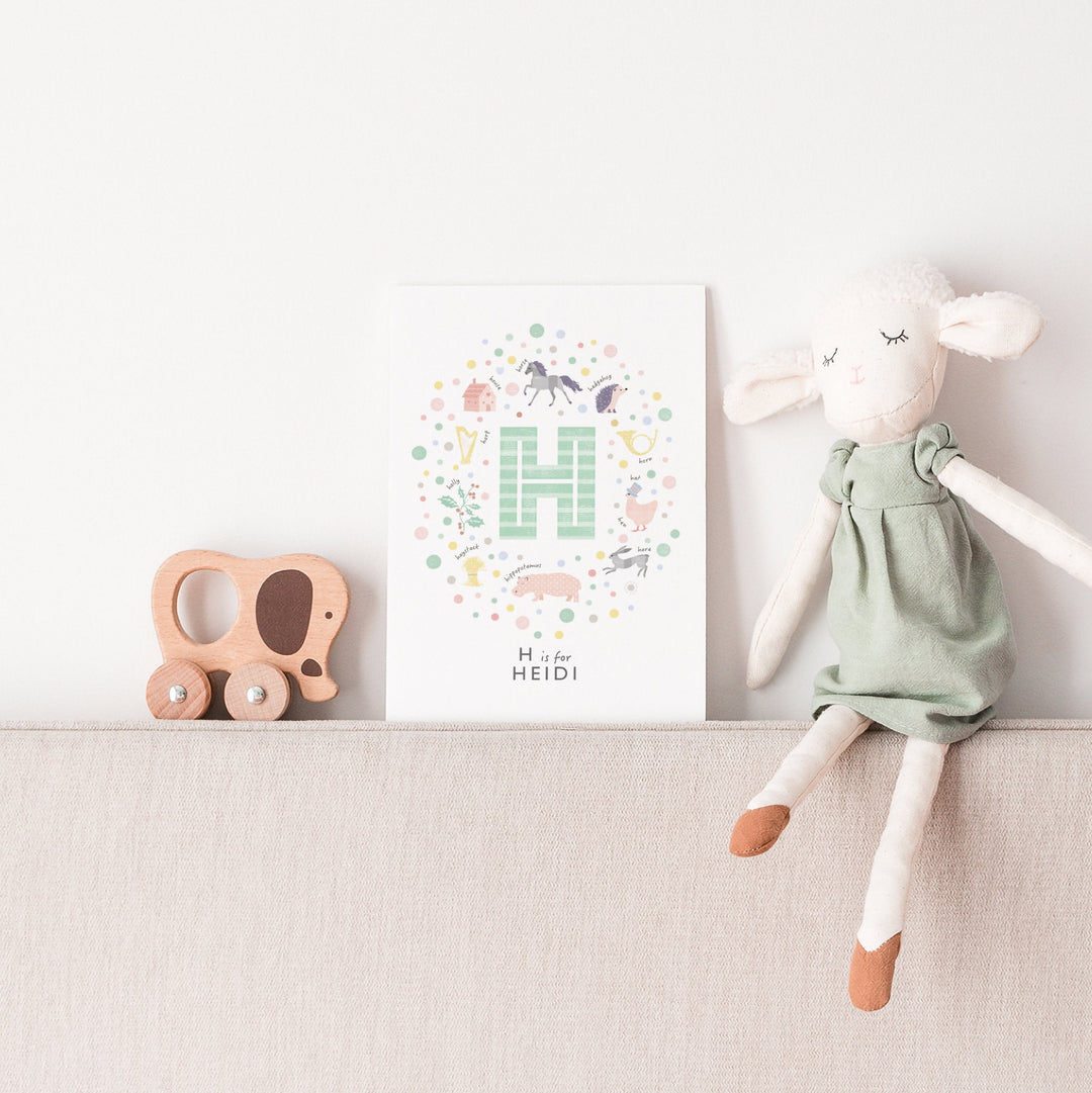 Girls Initial Letter H Print - PaperPaintPixels
