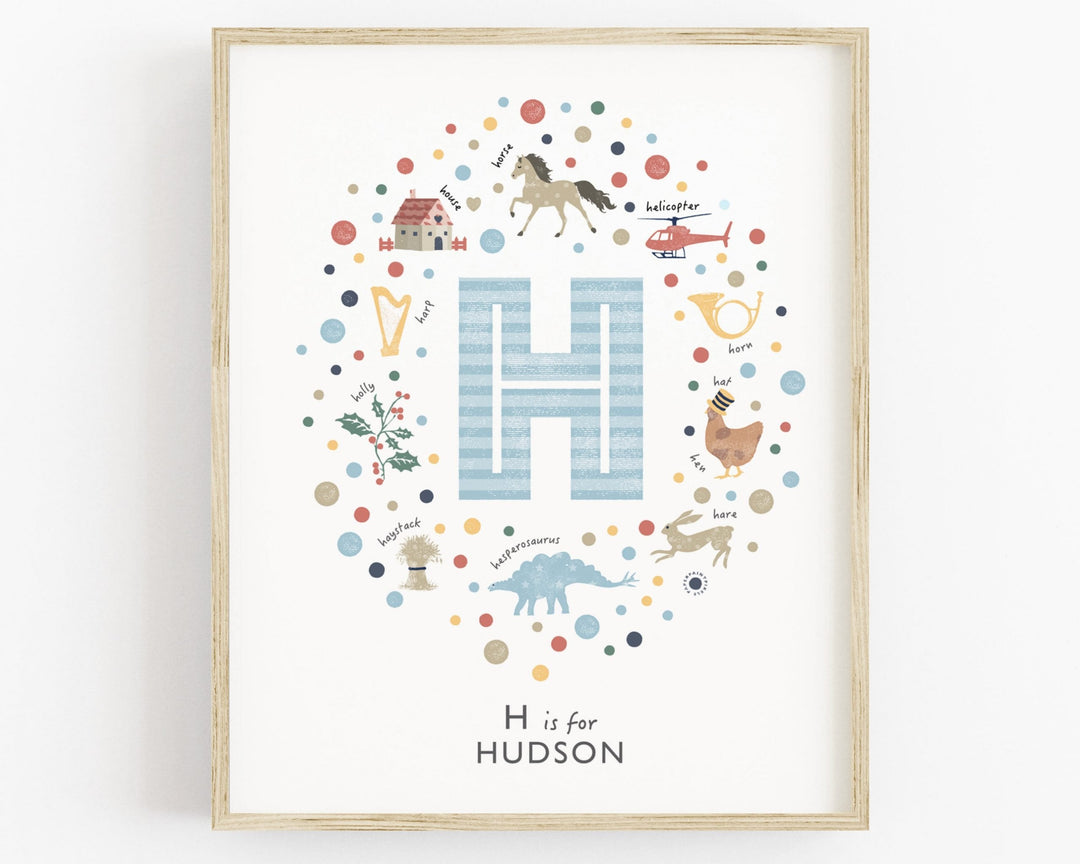 Girls Initial Letter H Print - PaperPaintPixels