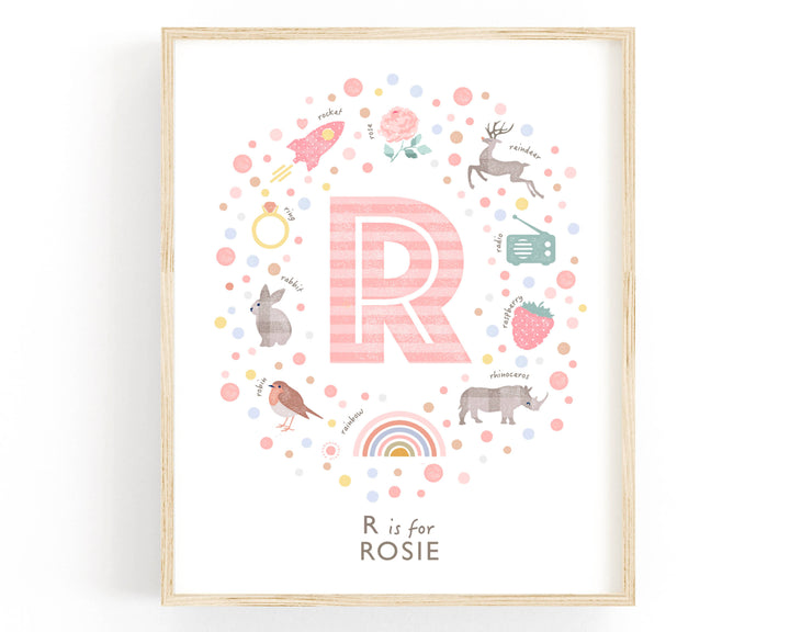 Girls Initial Letter R Print - PaperPaintPixels