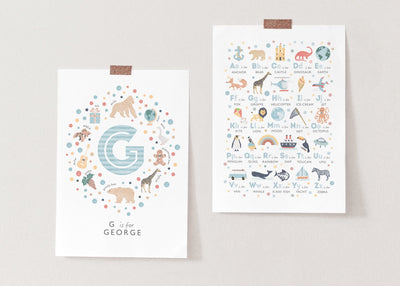 Boys Initial Letter G Print - PaperPaintPixels