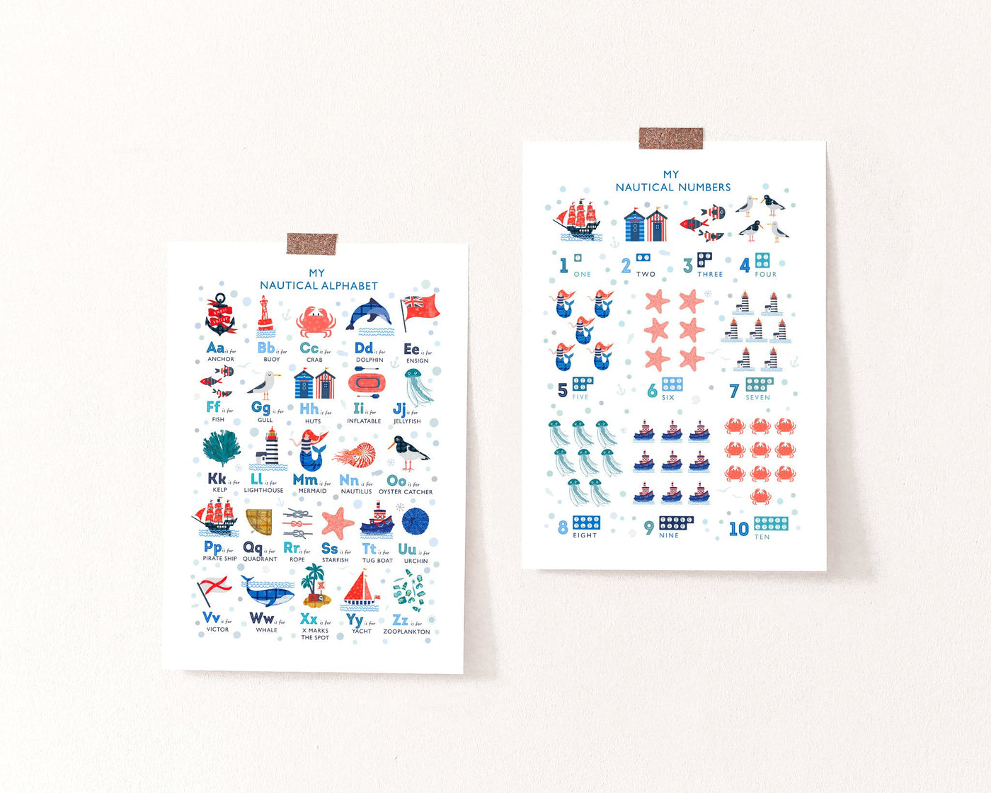 Nautical Alphabet Print Set - PaperPaintPixels