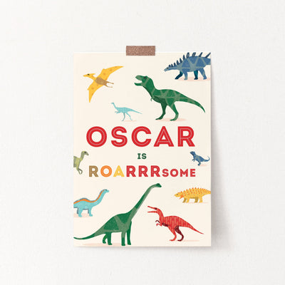Personalised Dinosaur Wall Art - PaperPaintPixels