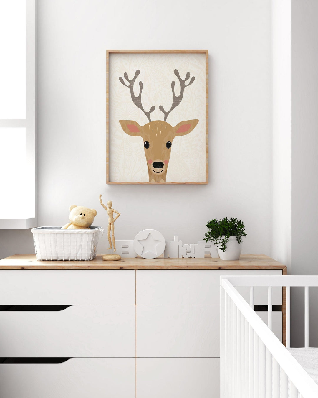 Woodland Animals Deer Nursery Print - PaperPaintPixels