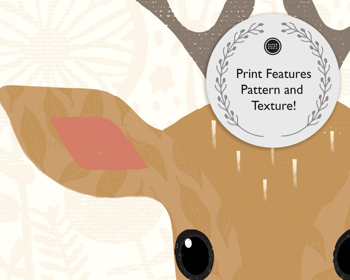 Woodland Animals Deer Nursery Print - PaperPaintPixels