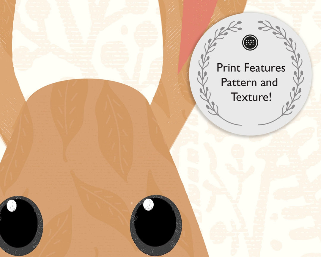 Woodland Animals Rabbit Nursery Print - PaperPaintPixels