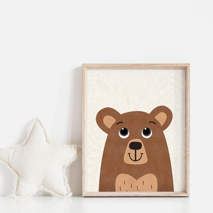 Woodland Bear Nursery Print - PaperPaintPixels