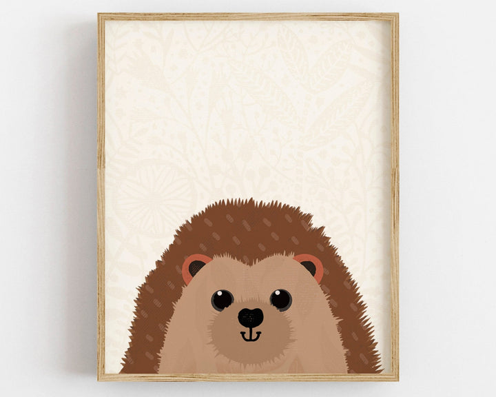 Woodland Hedghog Nursery Print - PaperPaintPixels