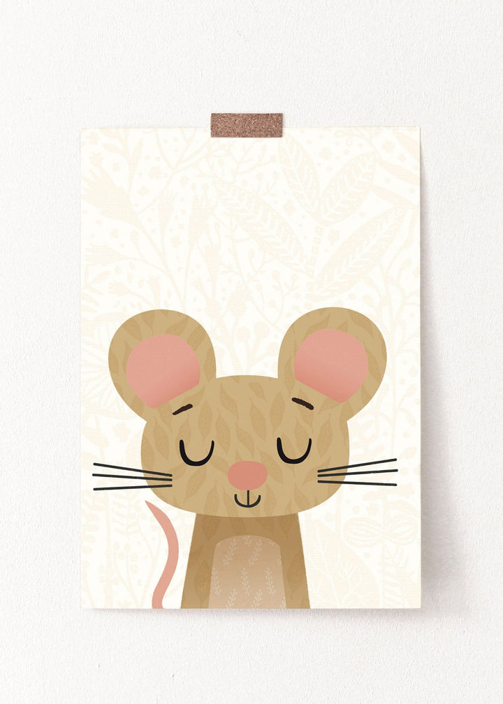 Woodland Mouse Nursery Print - PaperPaintPixels