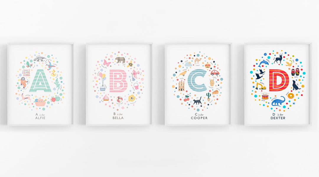 Personalised Initial Prints - Elevate Your Nursery Decor with Paper Paint Pixels - #makeitunique - PaperPaintPixels