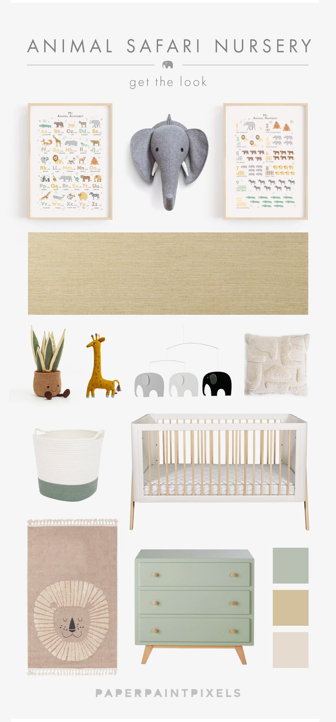 Safari Nursery Decor - 11 Gorgeous Finds To Create Your Perfect Modern Nursery - PaperPaintPixels