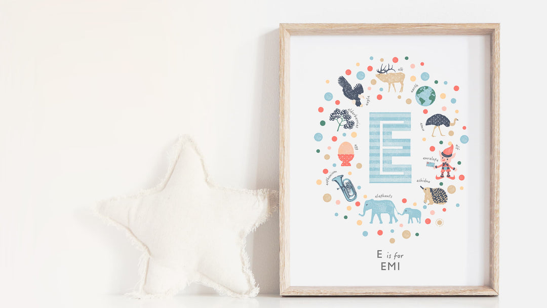 Boys Initial Prints - PaperPaintPixels