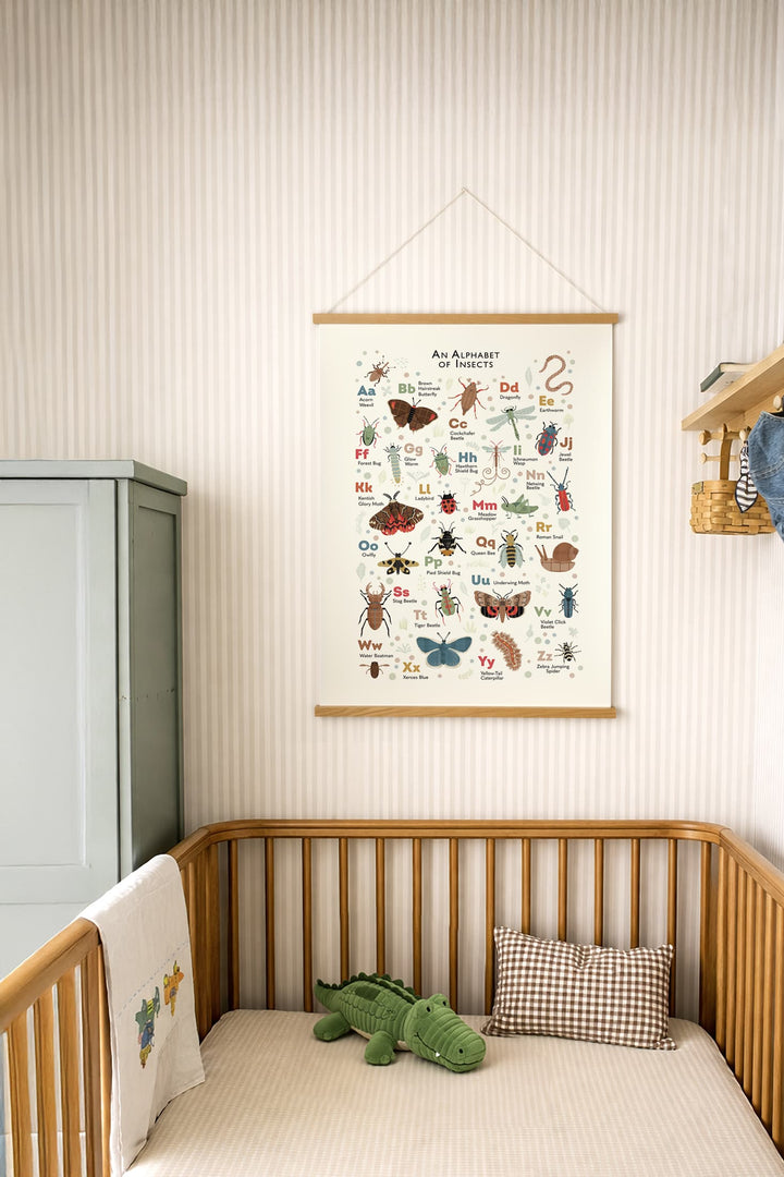 Insect Alphabet Print — Nature ABC Wall Art for Children&