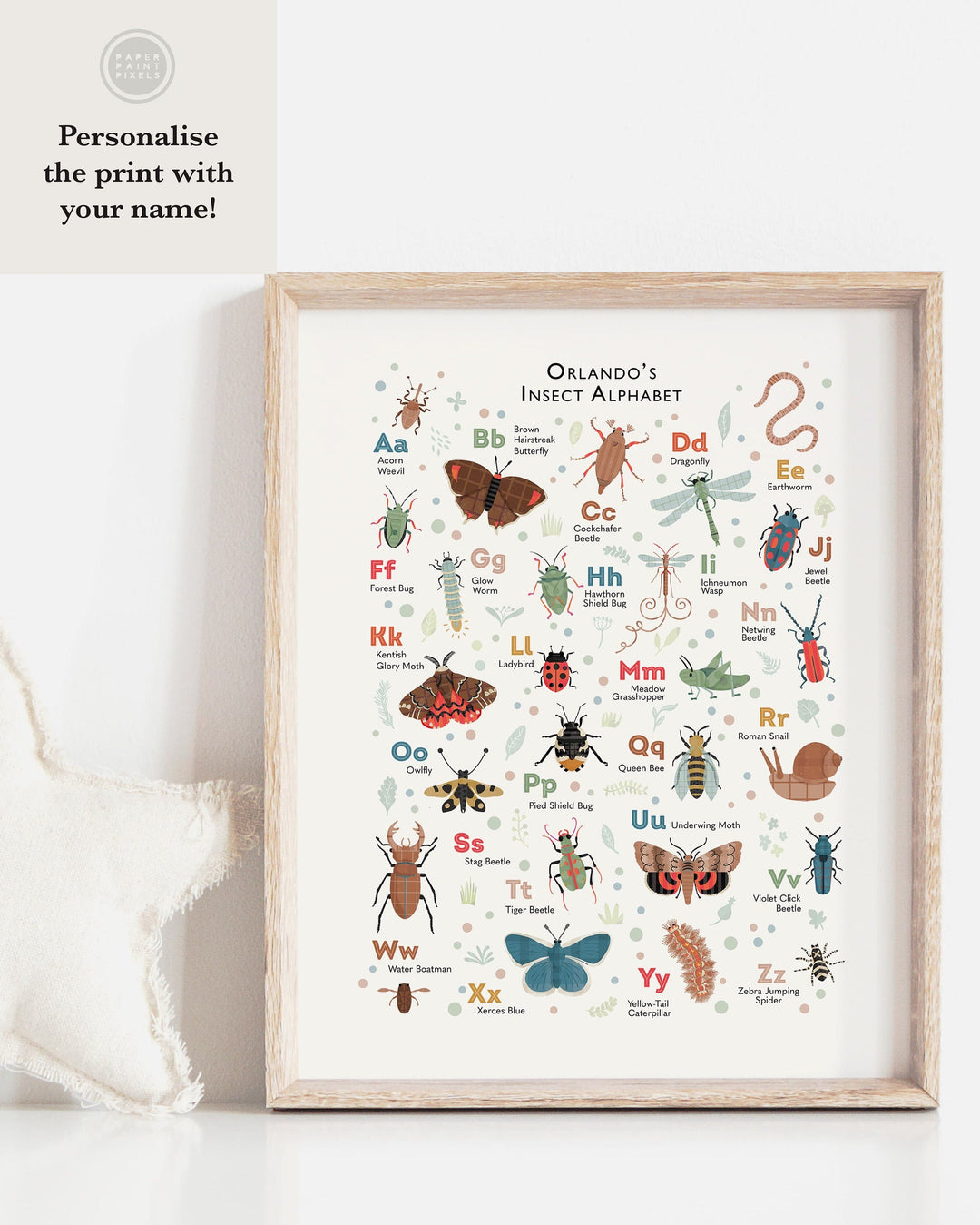 An Alphabet of Curious Insects - PaperPaintPixels