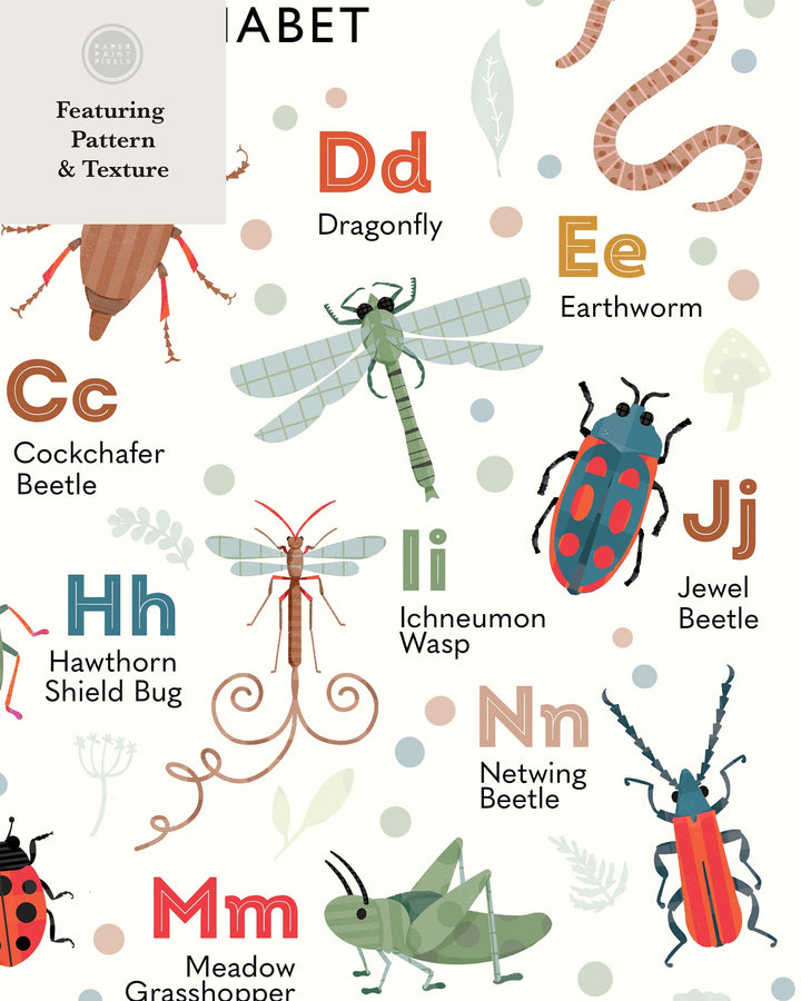 An Alphabet of Curious Insects - PaperPaintPixels
