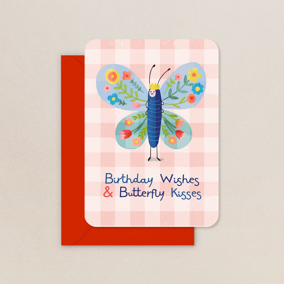 Greeting card with a butterfly design and &