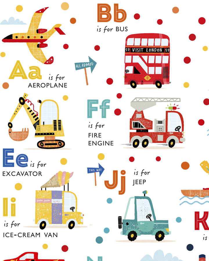 Transport Vehicles Alphabet Poster