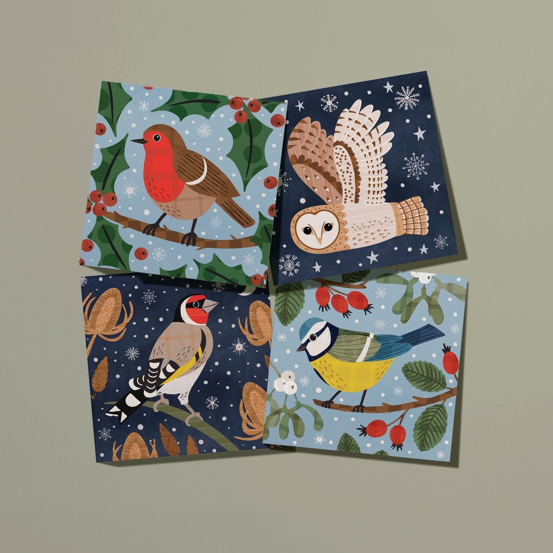 British Garden Birds Christmas Card Multipack, Charity Christmas Cards - PaperPaintPixels