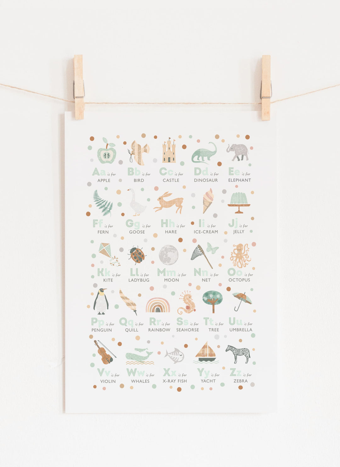Children's Boho Alphabet Nursery Print - PaperPaintPixels