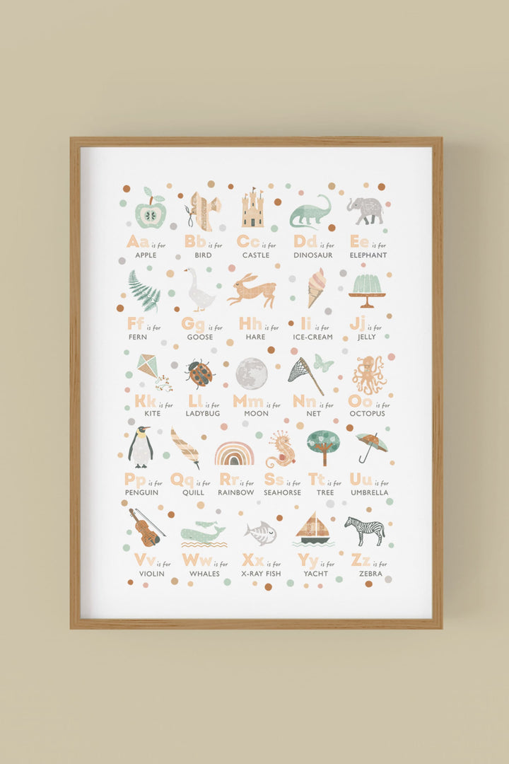 Children's Boho Alphabet Nursery Print - PaperPaintPixels