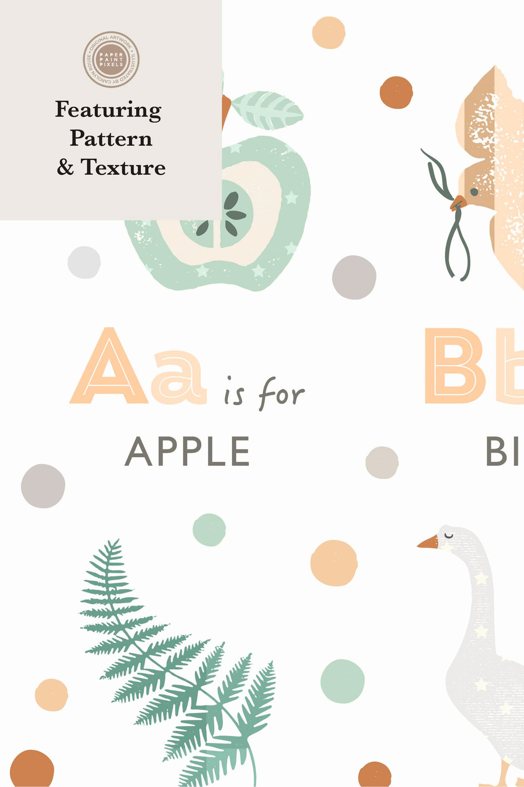 Children's Boho Alphabet Nursery Print - PaperPaintPixels