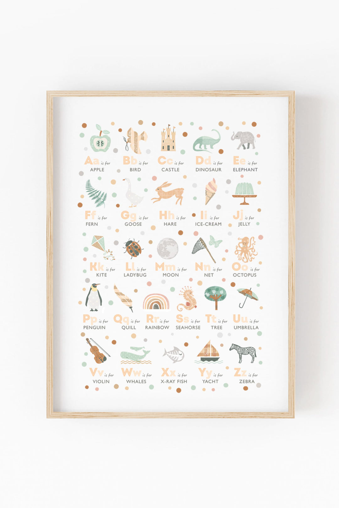 Children's Boho Alphabet Nursery Print - PaperPaintPixels