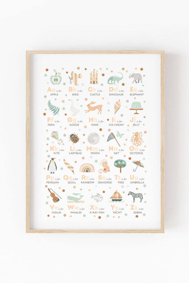 Children's Boho Alphabet Nursery Print - PaperPaintPixels